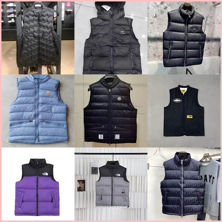 Black Men's Puffer Vest with H