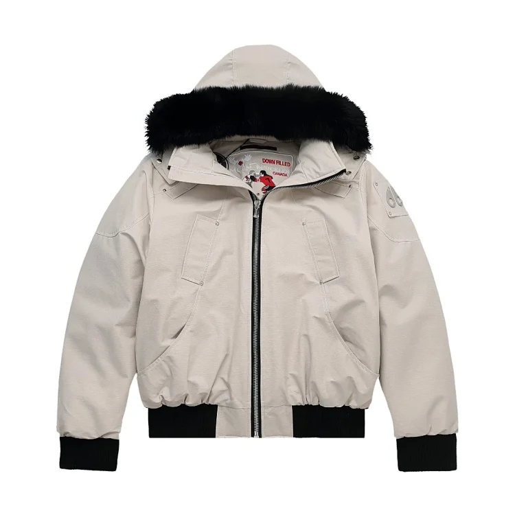 Down Filled Beige Bomber Jacke